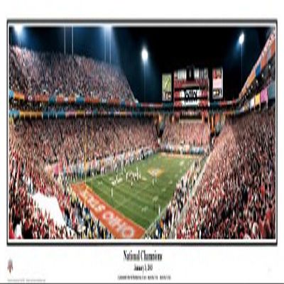 Buckeyes 2003 National Champions Fiesta Bowl - NCAA Collage 13.5x39 Panoramic Poster. Deluxe Double Matted with Black Metal Frame #5012