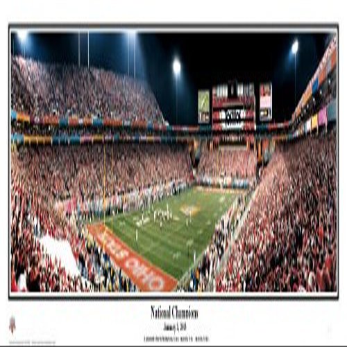 Buckeyes 2003 National Champions Fiesta Bowl - NCAA Collage 13.5x39 Panoramic Poster. Deluxe Double Matted with Black Metal Frame #5012