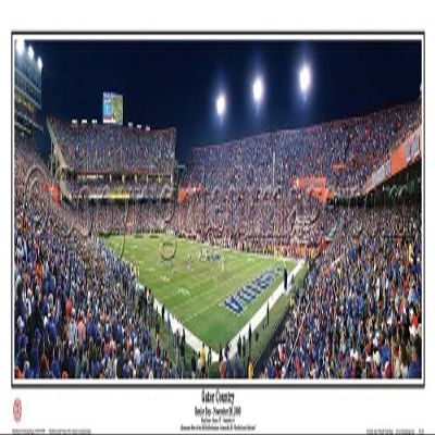 Florida Gators Beat Florida State at The Swamp Gator Country - NCAA Collage 13.5x39 Panoramic Poster. Deluxe Double Matted with Black Metal Frame #5035