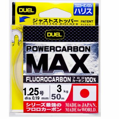 Duel Fluoro Line H3394 No. 1.25, POWERCARBON MAX, 164.0 ft (50 m), No. 1.25, Super Clear