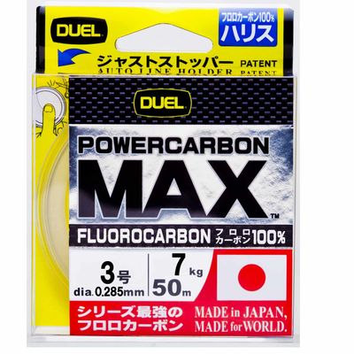 Duel H3399 Fluoro Line No. 3, POWERCARBON MAX, 164.0 ft (50 m), No. 3, Super Clear