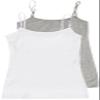 2 Pack Active Basic Women's Long Cami w/ Built in Bra Med H Gray, White view 1