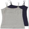 2 Pack Active Basic Women's Long Cami w/ Built in Bra Small Navy, H Gray view 1