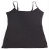 2 Pack Active Basic Women's Long Cami w/ Built in Bra Small Black, Brown view 2