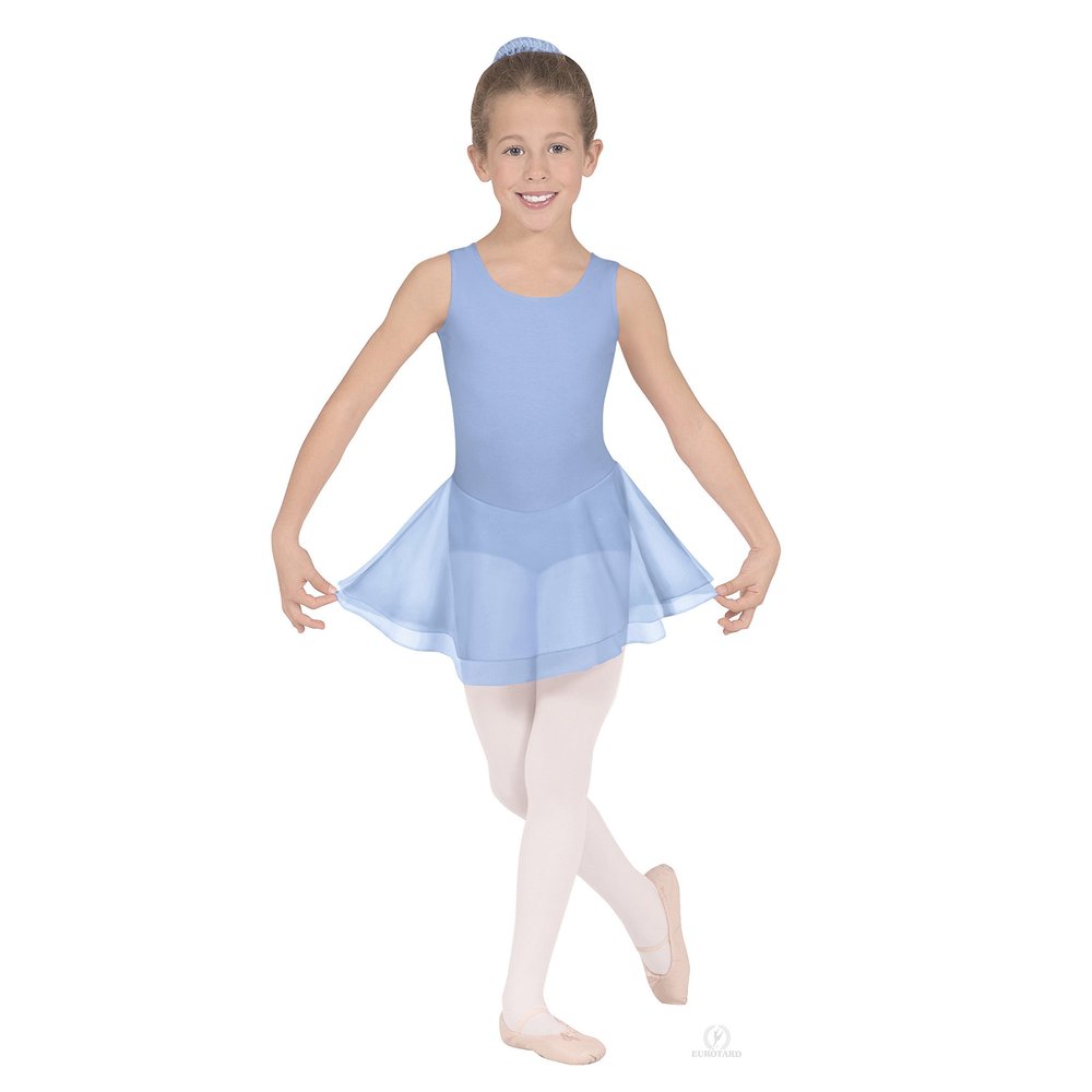 Eurotard Child Tank Leotard with Double Layered Skirt (10466) -LT.BLUE -M