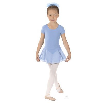 EUROTARD 10467 Child Short Sleeve with Double Layered Skirt (Light Blue, Medium)