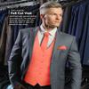 Vittorio Farina Solid Suit Vest for Men Set of 4 - Vest, Tie, Bow Tie & Pocket Square (Coral, 3XL) view 3