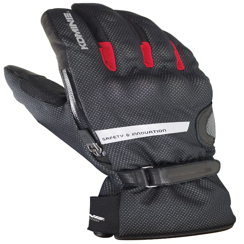 Komine GK-798 Super fabric R warm glove Black / Red S 06-798