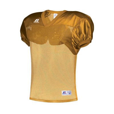 Russell Athletic Mens Stock Practice Jersey Mesh Top Football Jersey for Men, Ideal for Training and Game Day C2 Gold