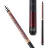 Athena ATH11 Pool Cue Womens Pool Cue Stick, Two Piece Cue with 10 inch Extension, Hard Rock Maple Shaft, 57-inch Length for Women, Burgundy Rose Print Design - 21oz view 2