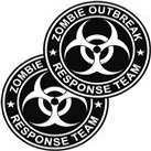 2 - 4" Zombie Outbreak Response Team Sticker Decal Black/White Y