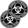 2 - 4" Zombie Outbreak Response Team Sticker Decal Black/White Y view 1