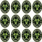 12 Pack 2" Zombie Outbreak Response Team Green Sticker