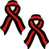 2 - 4" Thin Red Line Ribbon Decal Set Firefighter Memorial Sticker view 1