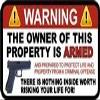 5" Warning Owner is Armed Sticker view 1