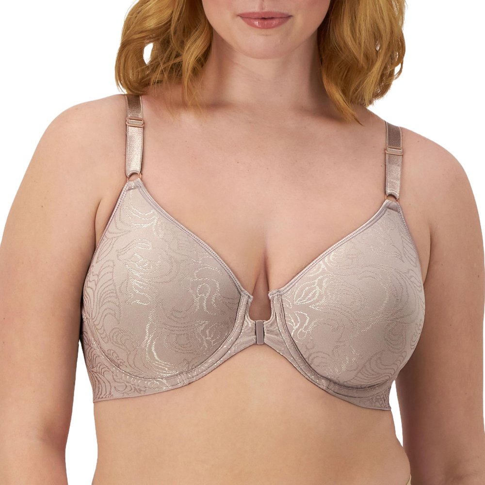 Bali Women's Comfort Revolution Front-Close Shaping Underwire Bra, Warm Steel,38C
