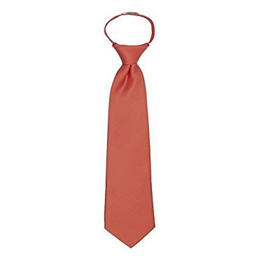 Boys Satin Feel 14 Inch Zipper Tie Coral
