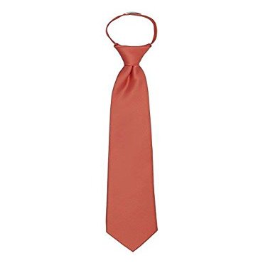Boys Satin Feel 14 Inch Zipper Tie Coral
