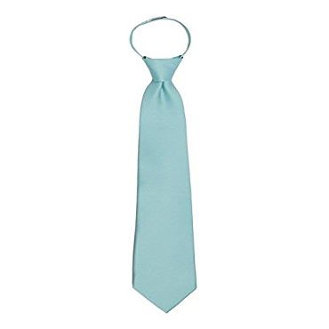 Boys Satin Feel 14 Inch Zipper Tie Aqua