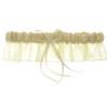 DivaDesigns Satin and Chiffon Ruffle Garter with Faux Pearls Ivory view 1