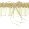 DivaDesigns Satin and Chiffon Ruffle Garter with Faux Pearls Ivory view 2
