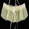 DivaDesigns Satin and Chiffon Ruffle Garter with Faux Pearls Ivory view 3