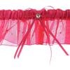 DivaDesigns Satin and Chiffon Ruffle Garter with Heart Shaped Crystal and Scattered Crystals Fuchsia view 2