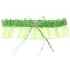 DivaDesigns Satin and Chiffon Ruffle Garter with Faux Pearls Lime view 1