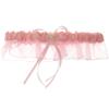 DivaDesigns Satin and Chiffon Ruffle Garter with Faux Pearls Pink view 1