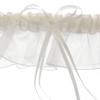DivaDesigns Satin and Chiffon Ruffle Garter with Faux Pearls White view 2