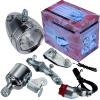 AXITRON Motorized Bike Friction Generator Headlight Tail Light Kit 12V 6W with 2 connectors on one end of The Generator view 1