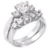 1000 Jewels Sterling Silver 1.41ct Ice on Fire CZ 2 Pc 3 and 5 Stone Design Wedding Ring Set, Pembroke sz 9.0 view 1