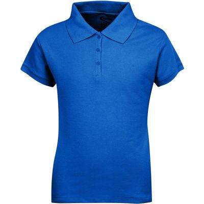 Premium Wear Girls Short Sleeve Polo Shirts - Royal Blue Large