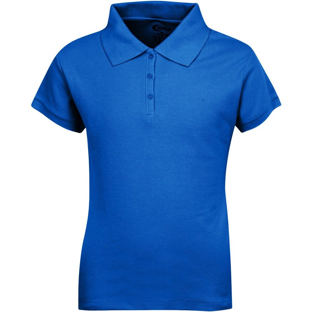 Premium Wear Girls Short Sleeve Polo Shirts - Royal Blue Large