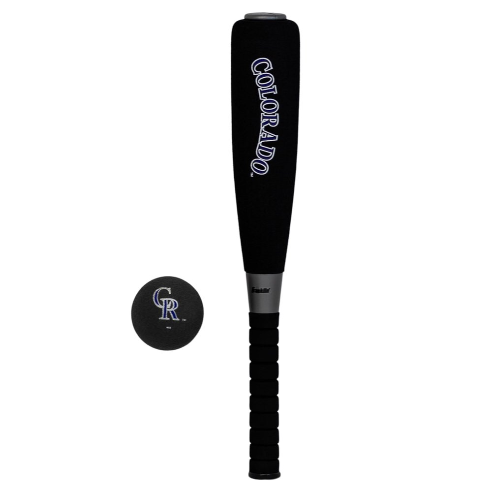 Franklin Sports Colorado Rockies Foam Bat & Ball Set - 21" Soft Jumbo Team Baseball Bat and Ball Team Logo - MLB Official Licensed Product