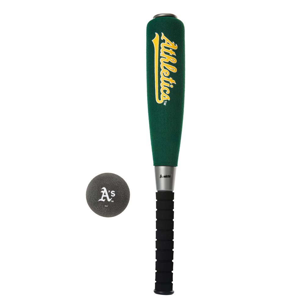 Franklin Sports Oakland Athletics Foam Bat & Ball Set - 21" Soft Jumbo Team Baseball Bat and Ball Team Logo - MLB Official Licensed Product