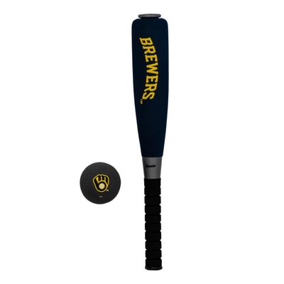 Franklin Sports Milwaukee Brewers Foam Bat & Ball Set - 21" Soft Jumbo Team Baseball Bat and Ball Team Logo - MLB Official Licensed Product