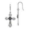 925 Sterling Silver Diamond Accent Cross Earrings view 1
