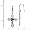 925 Sterling Silver Diamond Accent Cross Earrings view 2