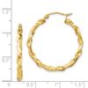 925 Sterling Silver Gold Plated 30mm Diamond-cut Twisted Hoop Earrings view 2