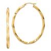 925 Sterling Silver Gold Plated Twisted Oval Hoop Earrings view 1