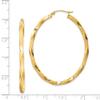 925 Sterling Silver Gold Plated Twisted Oval Hoop Earrings view 2