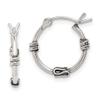 925 Sterling Silver Fancy Hoop Earrings view 1