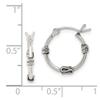 925 Sterling Silver Fancy Hoop Earrings view 2