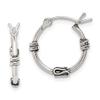 925 Sterling Silver Fancy Hoop Earrings view 4