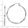 925 Sterling Silver Rhodium-plated 3mm Twisted Hoop Earrings view 2