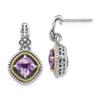Antique Style Sterling Silver & 14k Gold 1.71 Pink Quartz Earrings view 1