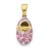 14k Yellow Gold & Rhodium Prong-Set October/Pink Tourmaline Baby Shoe Charm view 1
