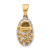 14k Yellow Gold & Rhodium Prong-Set November/Citrine Baby Shoe Charm view 1