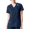 Carhartt Scrubs C12110 Women's Force Cross-Flex Modern Fit V-Neck Top - 3X-Large Regular - Navy view 2